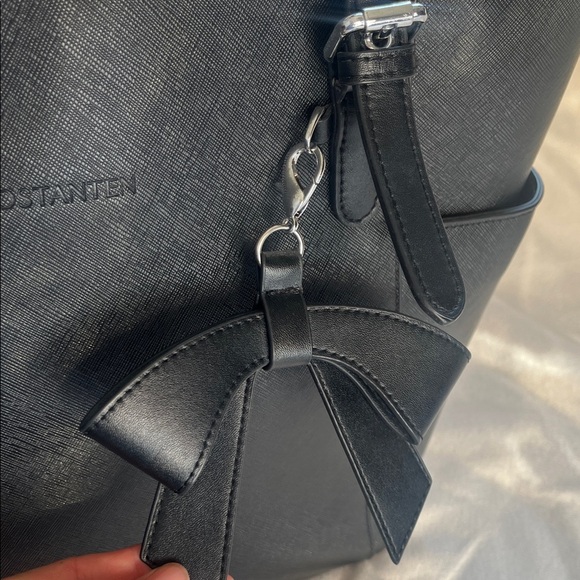 Black Laptop Bag Briefcase with Bow Charm - Picture 3 of 11